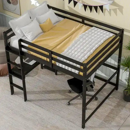 Full Loft Bed with Desk ,Shelves and Ladder
