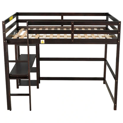 Full Loft Bed with Desk ,Shelves and Ladder