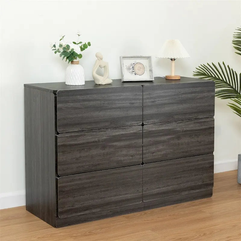 Wood Drawer Dresser Cabinet with Six Drawers