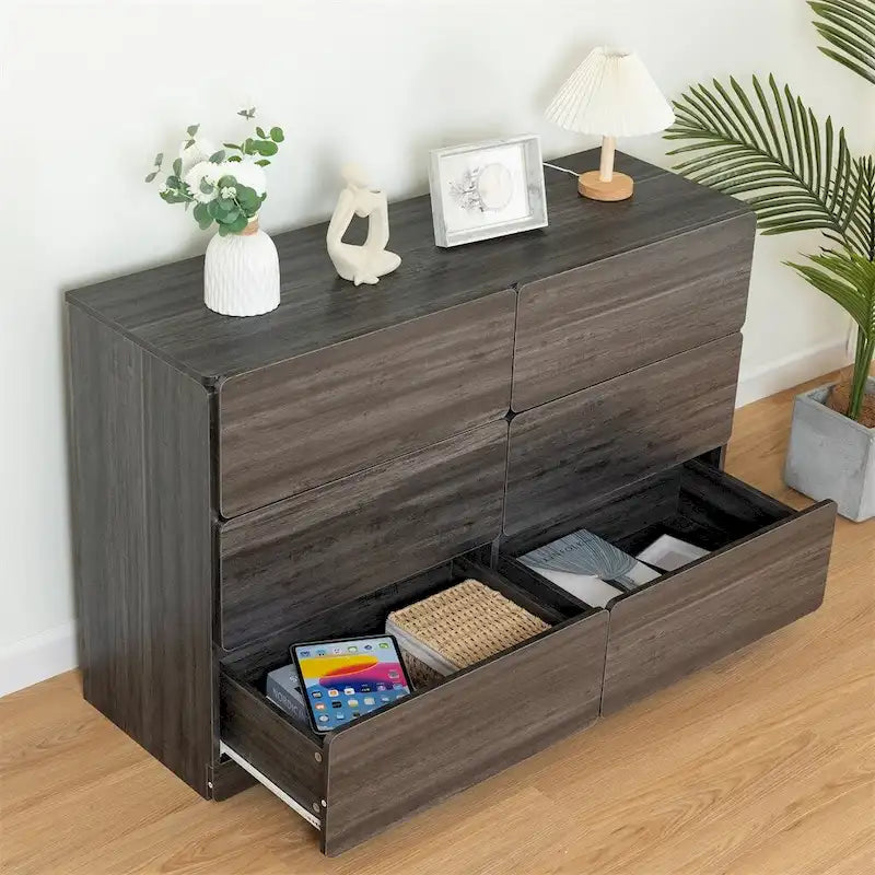 Wood Drawer Dresser Cabinet with Six Drawers