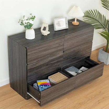 Wood Drawer Dresser Cabinet with Six Drawers