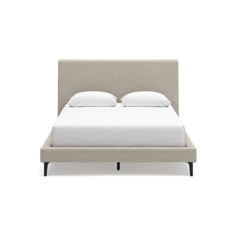 Signature Design by Ashley Cielden Soft Gray Queen Upholstered Bed with Roll Slats