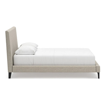 Signature Design by Ashley Cielden Soft Gray Queen Upholstered Bed with Roll Slats