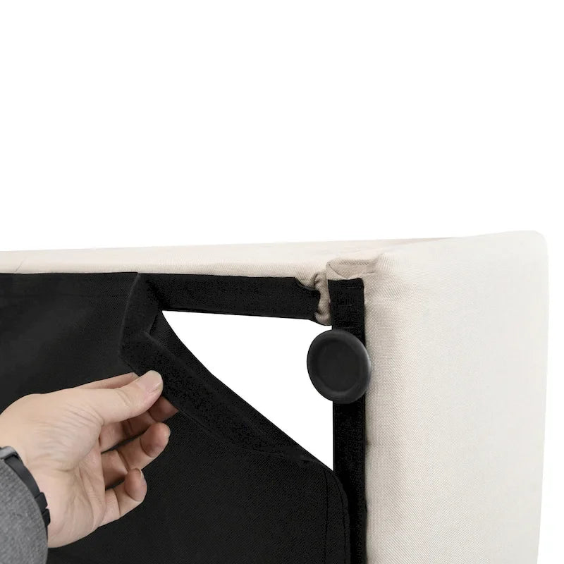 Upholstered Platform bed with a Hydraulic Storage System