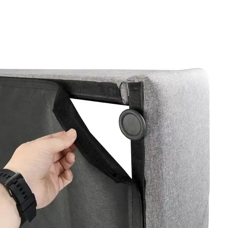 Upholstered Platform bed with a Hydraulic Storage System