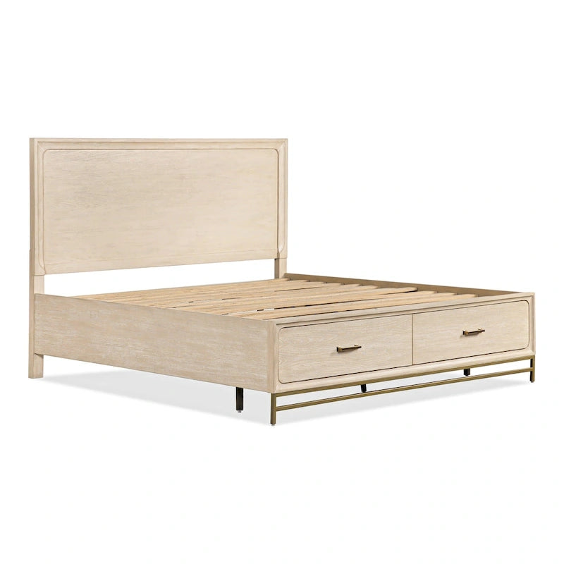 Furniture of America Drayden Transitional Oak Solid Wood 3-Piece Bed, Chest and Nightstand Bedroom Set