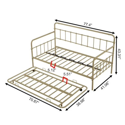 Metal Frame Daybed with trundle