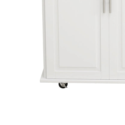 Kitchen Island Cart with 2 Door Cabinet and 3 Drawers
