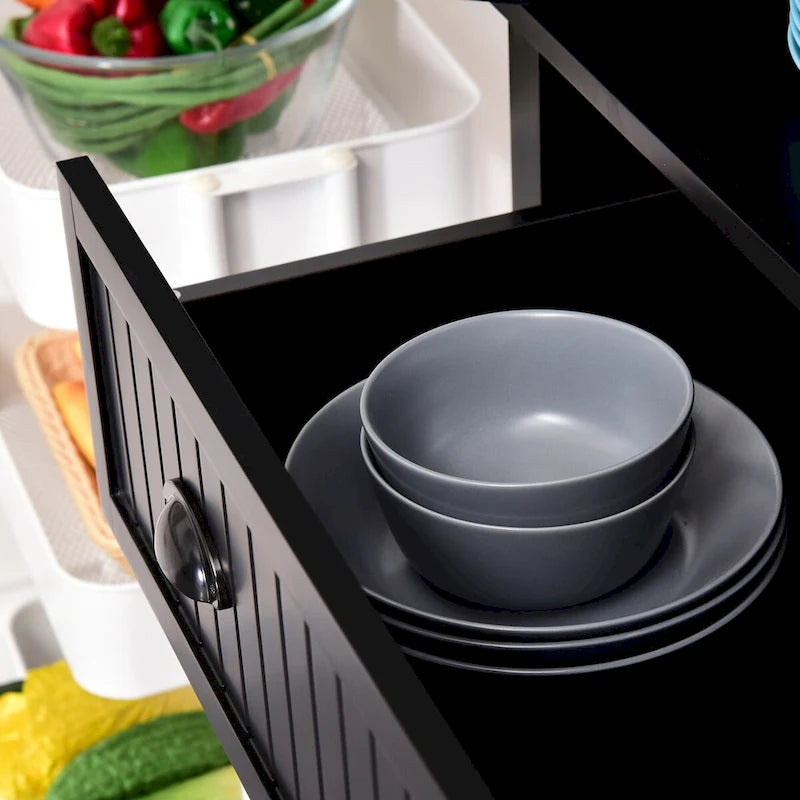 72 Kitchen Pantry, Tall Storage Cabinet, Freestanding Cupboard with Drawer, Doors and Adjustable Shelves