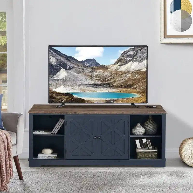 70-inch Extra-Wide Rustic TV Stand for 80 TVs - Natural Wood Finish
