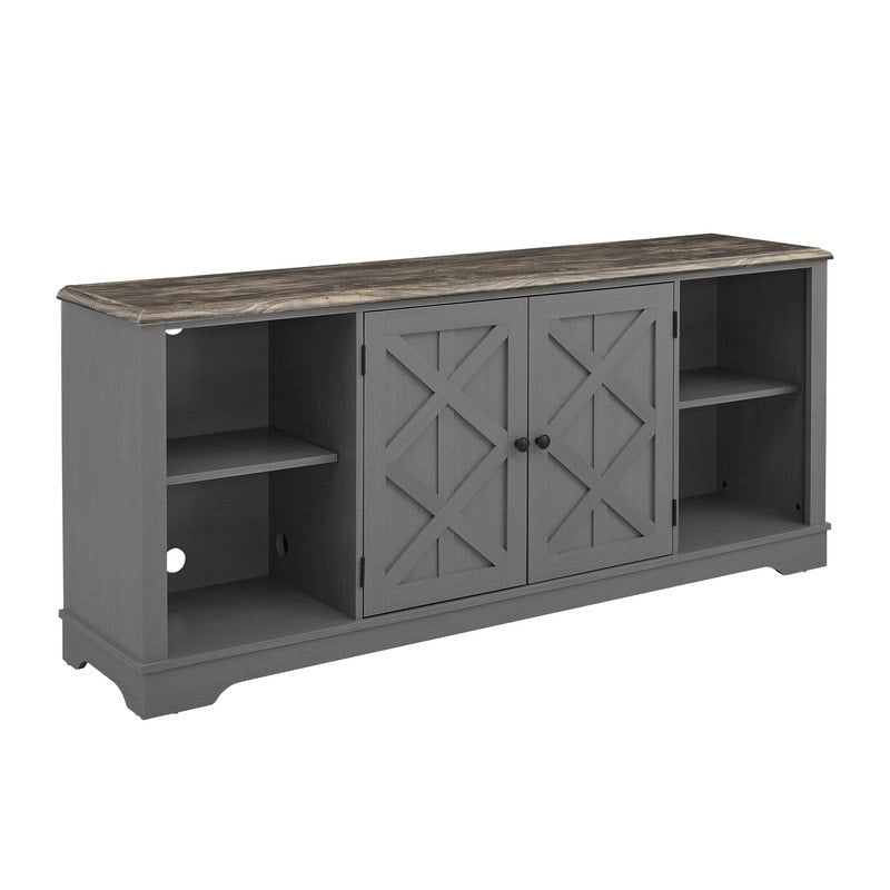 70-inch Extra-Wide Rustic TV Stand for 80 TVs - Natural Wood Finish