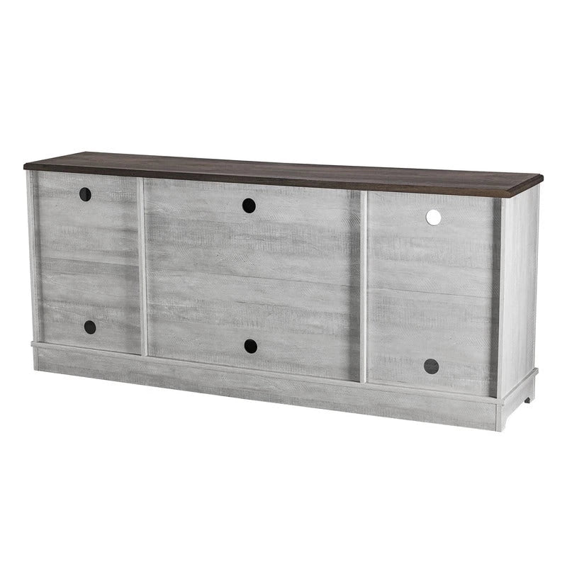 70-inch Extra-Wide Rustic TV Stand for 80 TVs - Natural Wood Finish