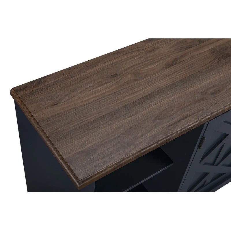 70-inch Extra-Wide Rustic TV Stand for 80 TVs - Natural Wood Finish