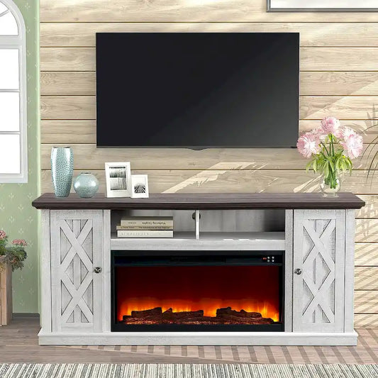 68 in. TV Stand Console for TVs up to 75 in. with Fireplace - 68 inches in width