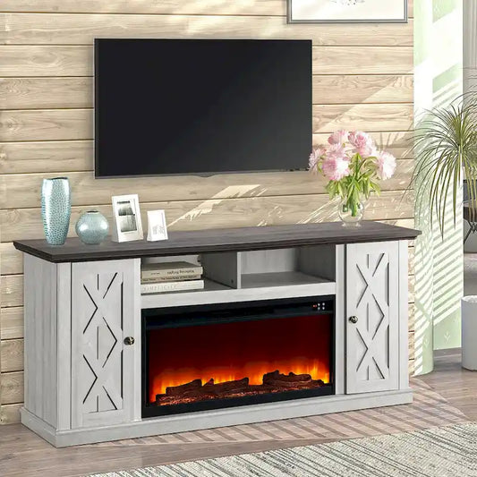 68 in. TV Stand Console for TVs up to 75 in. with Fireplace - 68 inches in width