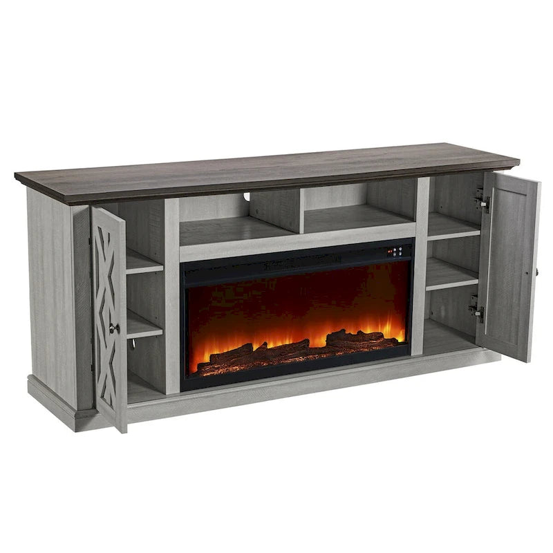 68 in. TV Stand Console for TVs up to 75 in. with Fireplace - 68 inches in width