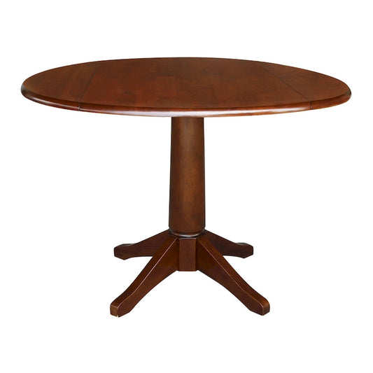 42 Round Dual Drop Leaf Table - Espresso