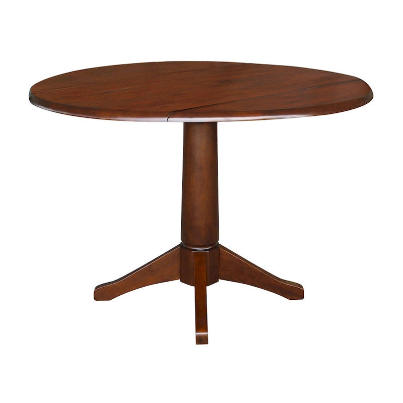 42 Round Dual Drop Leaf Table - Espresso