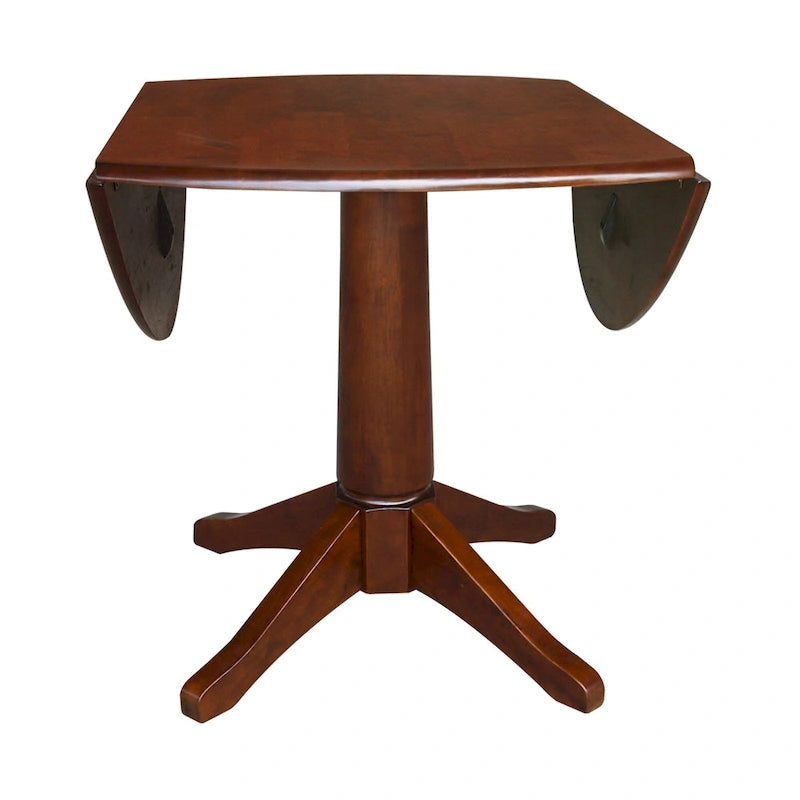 42 Round Dual Drop Leaf Table - Espresso