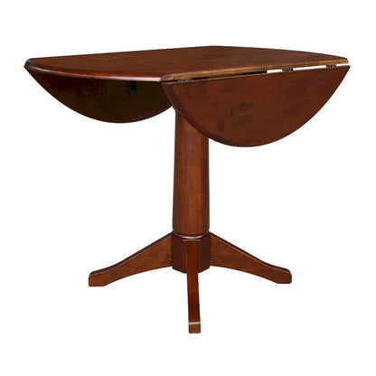 42 Round Dual Drop Leaf Table - Espresso