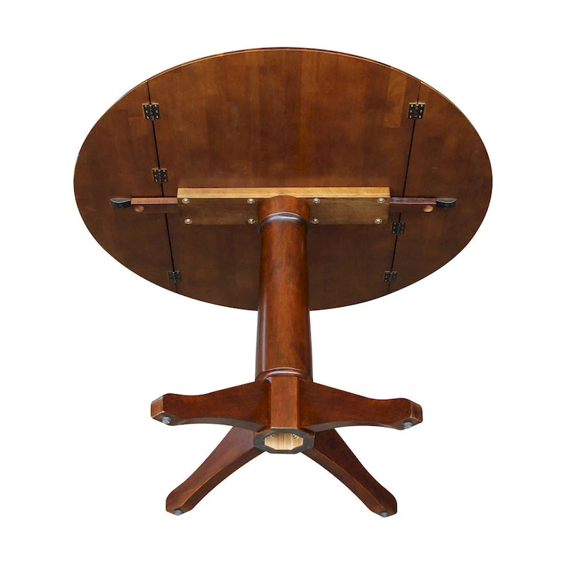42 Round Dual Drop Leaf Table - Espresso