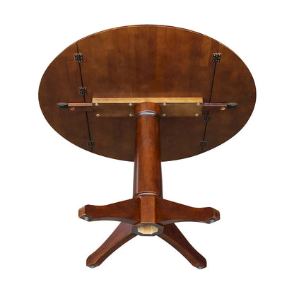 42 Round Dual Drop Leaf Table - Espresso