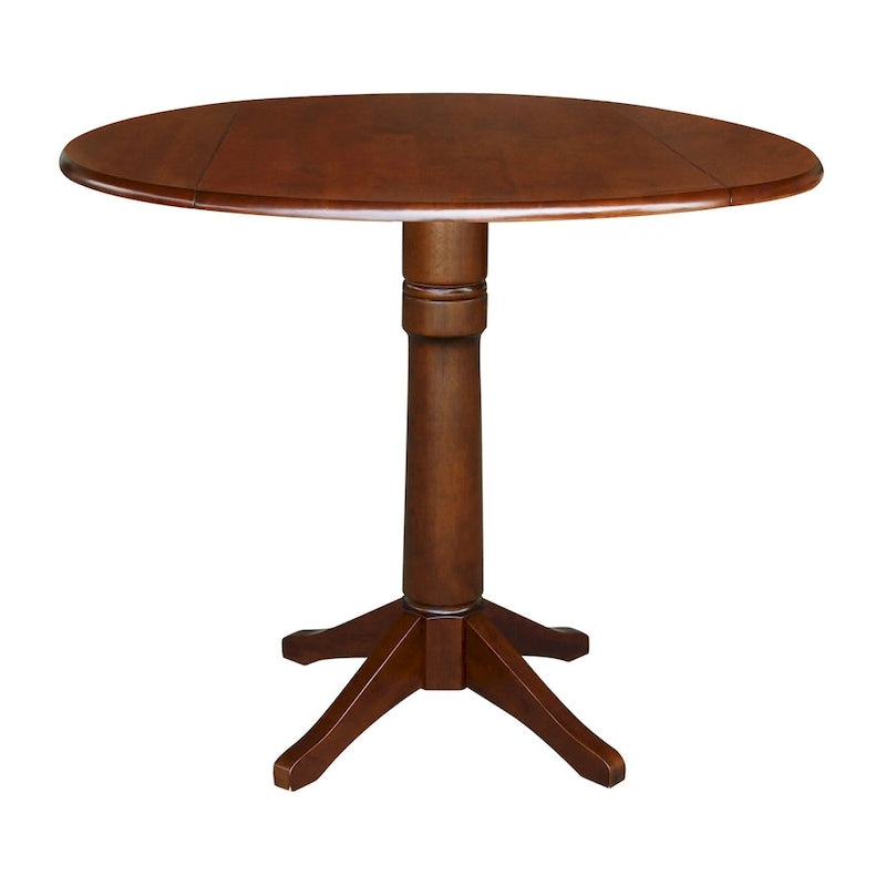 42 Round Dual Drop Leaf Table - Espresso
