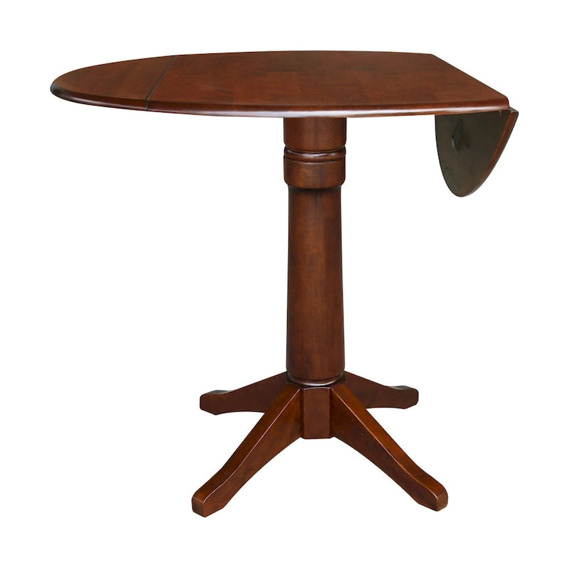 42 Round Dual Drop Leaf Table - Espresso