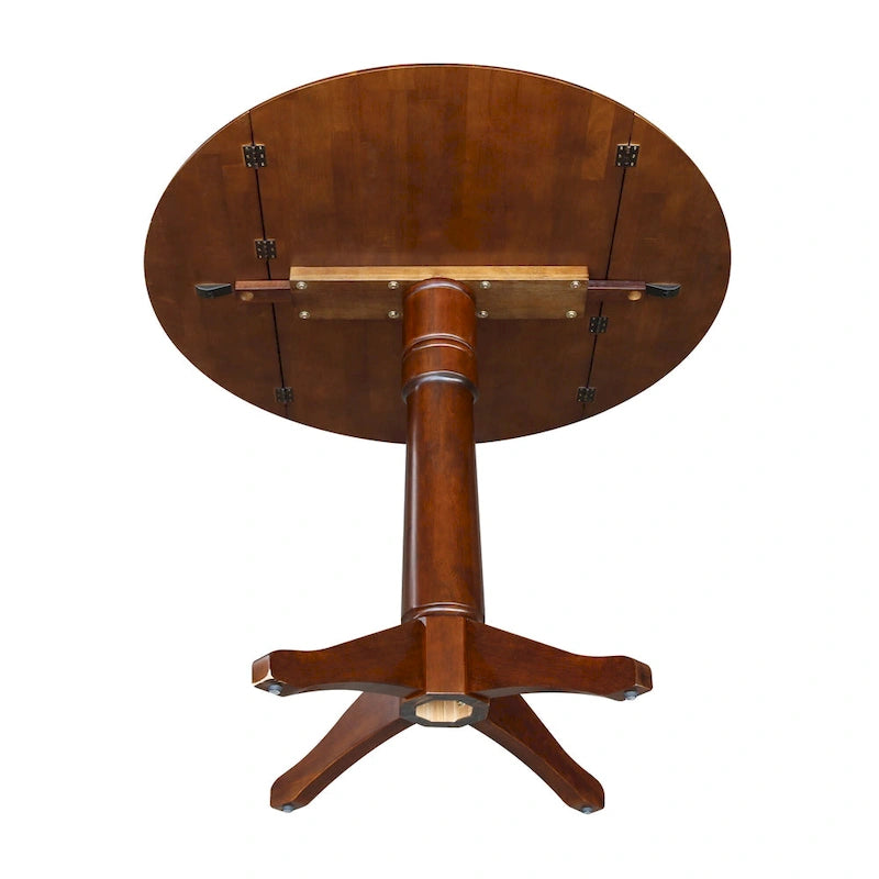 42 Round Dual Drop Leaf Table - Espresso