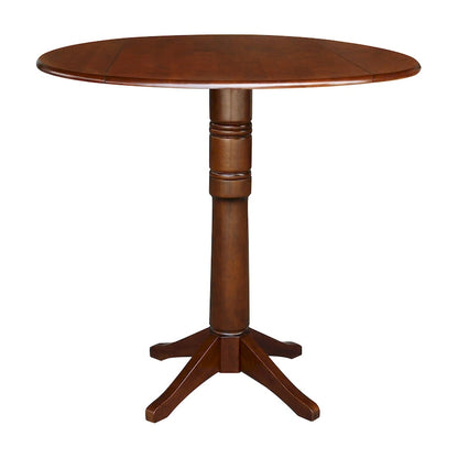 42 Round Dual Drop Leaf Table - Espresso