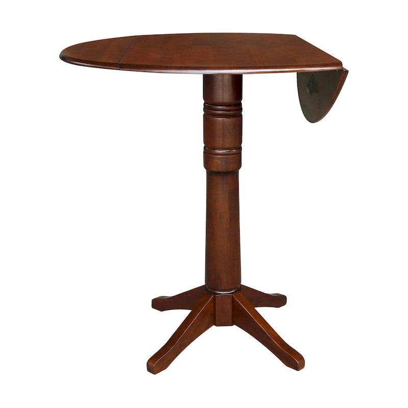42 Round Dual Drop Leaf Table - Espresso