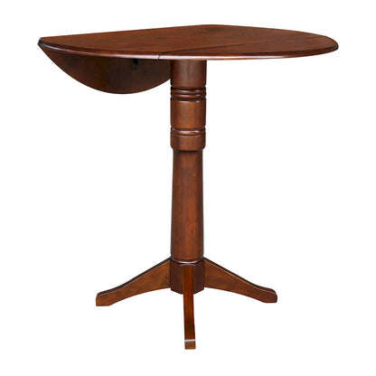42 Round Dual Drop Leaf Table - Espresso