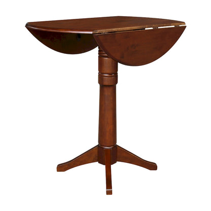 42 Round Dual Drop Leaf Table - Espresso