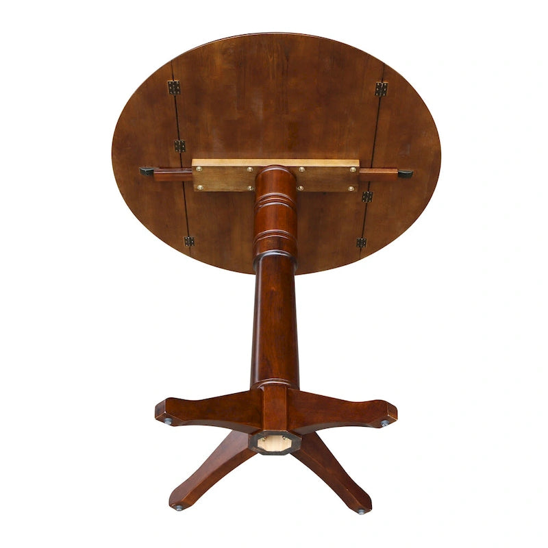 42 Round Dual Drop Leaf Table - Espresso