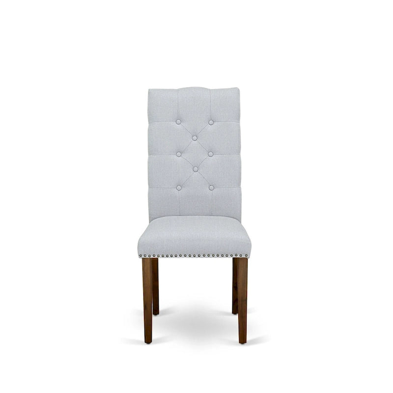 East West Furniture 11 Piece Kitchen Table Set- a Dining Table and 10 Linen Fabric Parson Chairs(Finish Options)