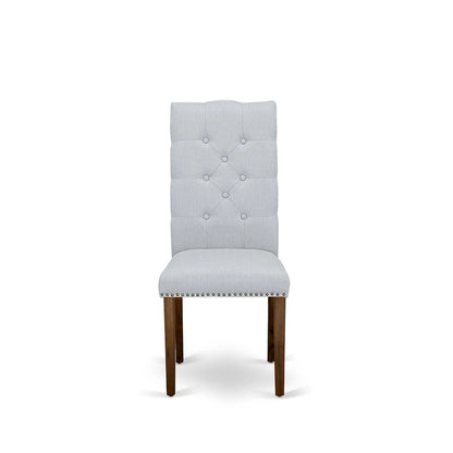 East West Furniture 11 Piece Kitchen Table Set- a Dining Table and 10 Linen Fabric Parson Chairs(Finish Options)