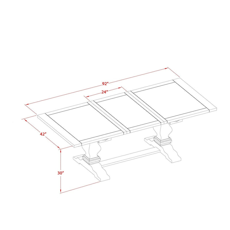 East West Furniture 11 Piece Kitchen Table Set- a Dining Table and 10 Linen Fabric Parson Chairs(Finish Options)