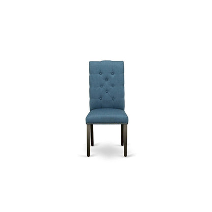 East West Furniture 11 Piece Kitchen Table Set- a Dining Table and 10 Linen Fabric Parson Chairs(Finish Options)