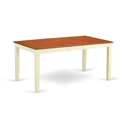 East West Furniture Nicoli Modern Dining Table - a Rectangle Kitchen Table Top with Butterfly Leaf (Finish Color Options)