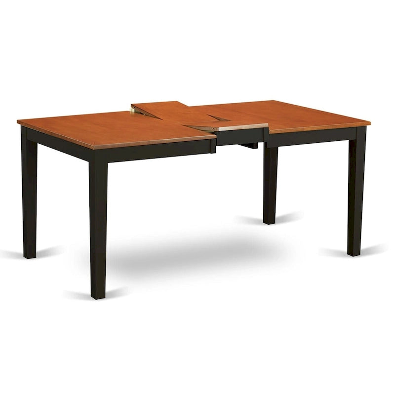 East West Furniture Nicoli Modern Dining Table - a Rectangle Kitchen Table Top with Butterfly Leaf (Finish Color Options)