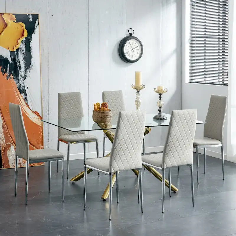 Dining chair, black chair and 6-piece set of