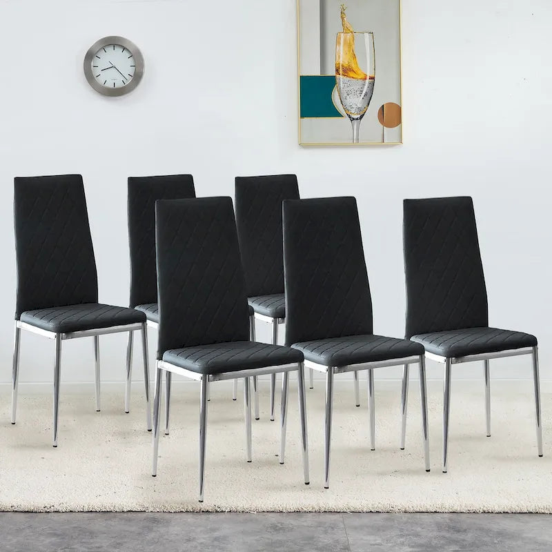Dining chair, black chair and 6-piece set of