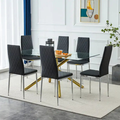 Dining chair, black chair and 6-piece set of