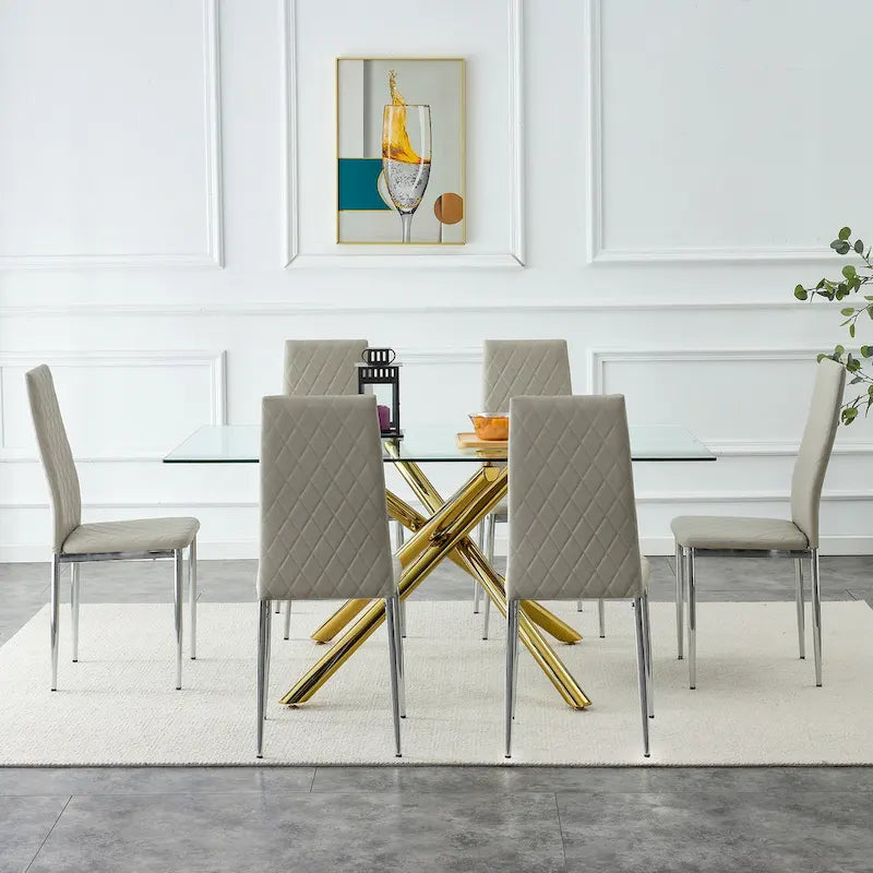 Dining chair, black chair and 6-piece set of