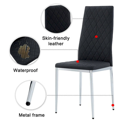Dining chair, black chair and 6-piece set of