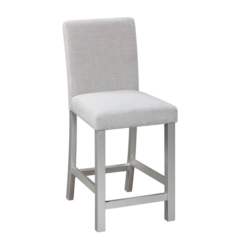 5 Piece Counter Height Table Set, Wooden Kitchen Table Set with Square Table and 4 Upholstered Chairs