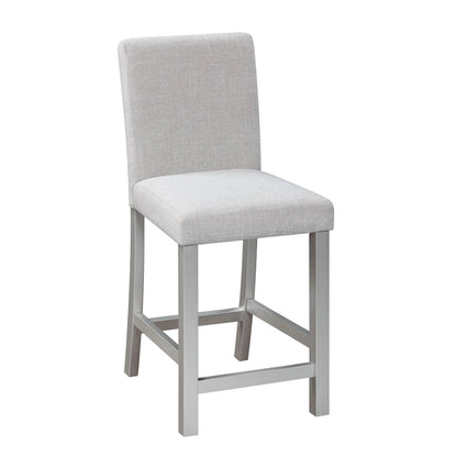 5 Piece Counter Height Table Set, Wooden Kitchen Table Set with Square Table and 4 Upholstered Chairs