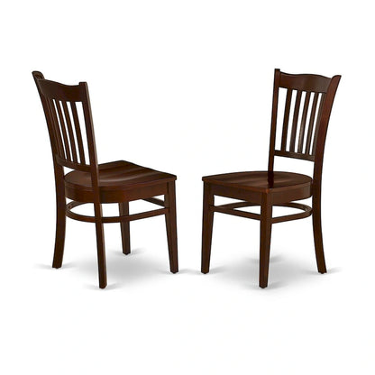 East West Furniture Dinette Set- a Rectangle Dining Room Table and Wooden Seat Dining Chairs, Mahogany (Pieces Options)