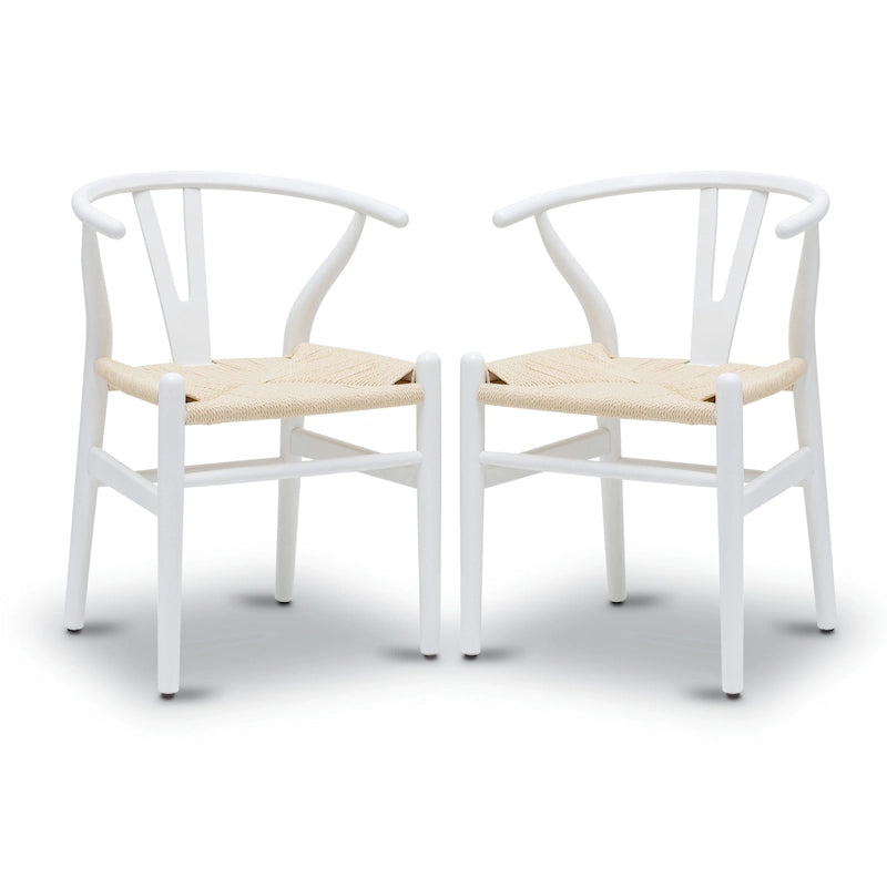 Poly & Bark Weave Chairs - Solid Wood Frame (Set of 2)