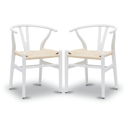 Poly & Bark Weave Chairs - Solid Wood Frame (Set of 2)